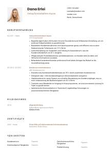 Lebenslauf-Vorlage für Verkaufsmitarbeiter*in Kasse #1