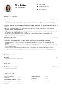 Lebenslauf-Muster für Verkaufsassistent*in