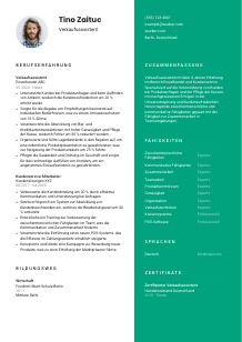 Lebenslauf-Vorlage für Verkaufsassistent*in #2