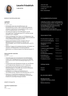 Lebenslauf-Vorlage für Ladenleiter*in #3