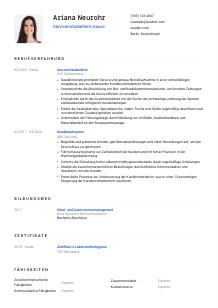 Lebenslauf-Vorlage für Servicemitarbeiter*in Kasse #1