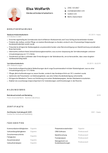 Lebenslauf-Muster für Werbevertriebsmitarbeiter*in