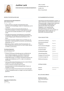 Lebenslauf-Vorlage für Unternehmensvertriebsmitarbeiter*in #1