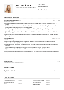 Lebenslauf-Vorlage für Unternehmensvertriebsmitarbeiter*in #2