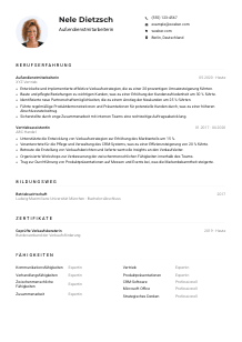 Lebenslauf-Muster für Außendienstmitarbeiter*in