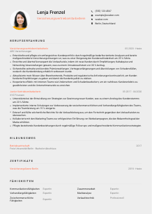 Lebenslauf-Vorlage für Versicherungsvertriebsmitarbeiter*in #3