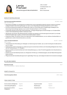 Lebenslauf-Vorlage für Versicherungsvertriebsmitarbeiter*in #2