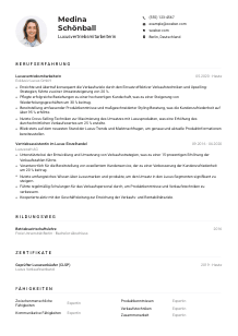 Lebenslauf-Muster für Luxusvertriebsmitarbeiter*in