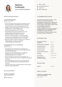 Lebenslauf-Vorlage für Luxusvertriebsmitarbeiter*in #2
