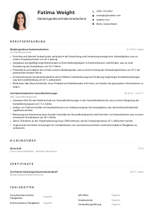 Lebenslauf-Muster für Medizingerätevertriebsmitarbeiter*in