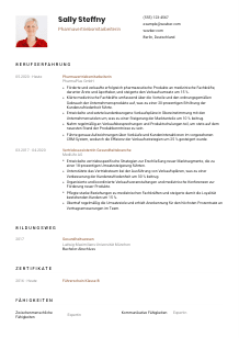 Lebenslauf-Vorlage für Pharmavertriebsmitarbeiter*in #1