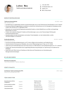 Lebenslauf-Vorlage für Telefonvertriebsmitarbeiter*in #3