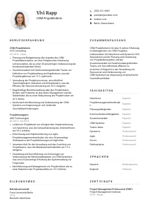 Lebenslauf-Vorlage für CRM-Projektleiter*in #1