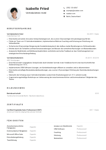 Lebenslauf-Muster für Vertriebsleiter*in Hotel