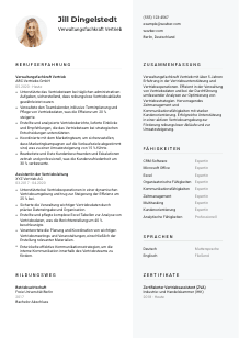 Lebenslauf-Vorlage für Verwaltungsfachkraft Vertrieb #2