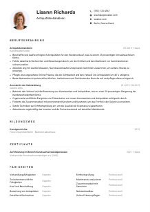 Lebenslauf-Muster für Antiquitätenhändler*in