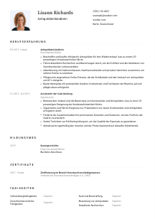 Lebenslauf-Vorlage für Antiquitätenhändler*in #1