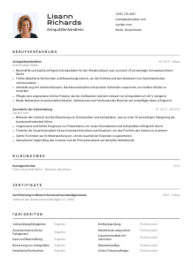 Lebenslauf-Vorlage für Antiquitätenhändler*in #2
