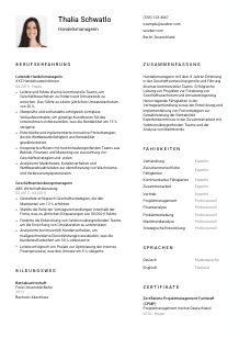 Lebenslauf-Vorlage für Handelsmanager*in #1