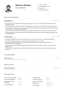 Lebenslauf-Muster für Bauvertriebsleiter*in