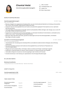 Lebenslauf-Muster für Versicherungskundenmanager*in
