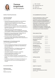 Lebenslauf-Vorlage für Versicherungsagent*in #2