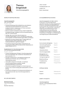 Lebenslauf-Vorlage für Versicherungsagent*in #1