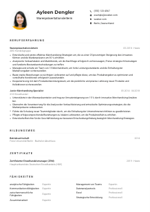 Lebenslauf-Muster für Warenpräsentationsleiter*in