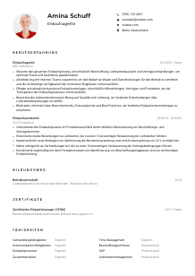 Lebenslauf-Muster für Einkaufsagent*in
