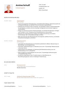 Lebenslauf-Vorlage für Einkaufsagent*in #1