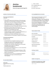 Lebenslauf-Vorlage für Reservierungsverkaufsagent*in #2
