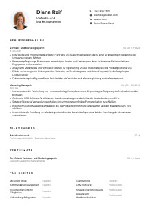Lebenslauf-Muster für Vertriebs- und Marketingexpert*in