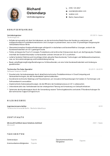 Lebenslauf-Muster für Vertriebsingenieur*in