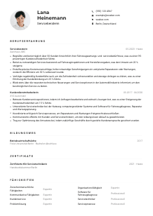 Lebenslauf-Muster für Serviceberater*in