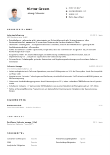 Lebenslauf-Muster für Leitung Callcenter