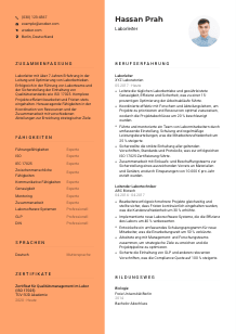 Lebenslauf-Vorlage für Laborleiter*in #3