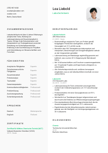Lebenslauf-Vorlage für Labortechniker*in #2