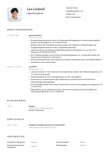 Lebenslauf-Vorlage für Labortechniker*in #1