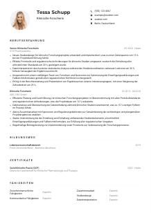 Lebenslauf-Muster für Klinische*r Forscher*in