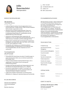 Lebenslauf-Vorlage für F&E-Spezialist*in #1