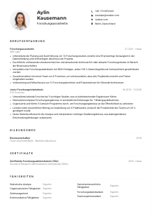 Lebenslauf-Muster für Forschungsassistent*in