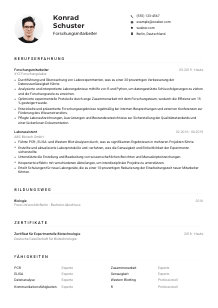 Lebenslauf-Muster für Forschungsmitarbeiter*in