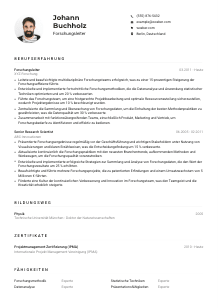 Lebenslauf-Muster für Forschungsleiter*in