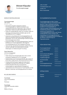 Lebenslauf-Vorlage für Forschungsmanager*in #2