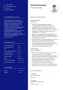 Lebenslauf-Vorlage für Forschungsmanager*in #3