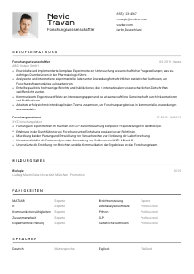 Lebenslauf-Vorlage für Forschungswissenschaftler*in #2