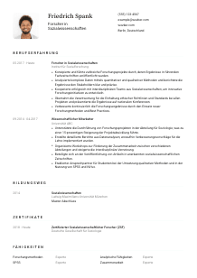 Lebenslauf-Vorlage für Forscher*in Sozialwissenschaften #1