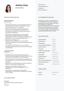 Lebenslauf-Vorlage für Biochemiker*in #2