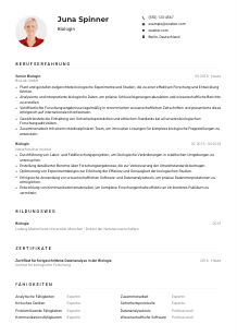Lebenslauf-Muster für Biolog*in