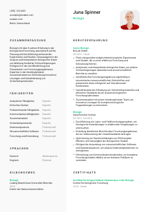 Lebenslauf-Vorlage für Biolog*in #2